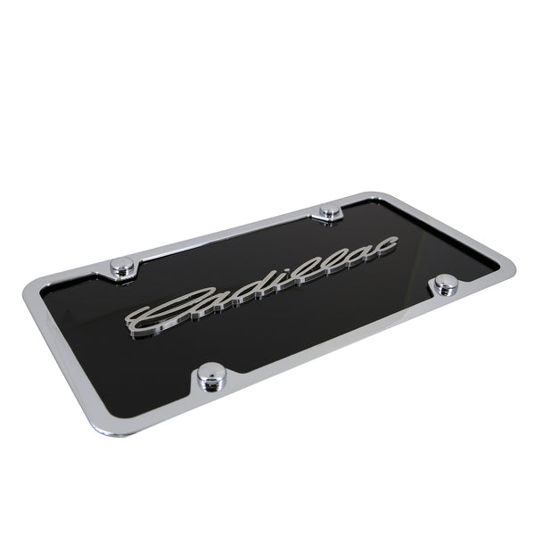 Cadillac License Plate Kit (Chrome on Black)