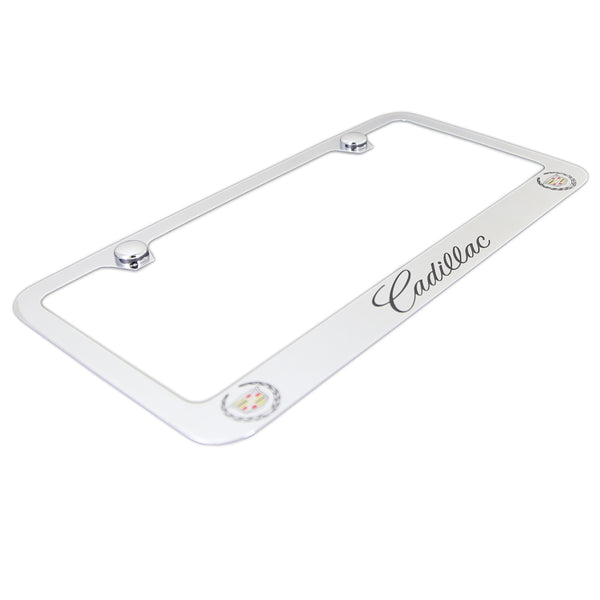 Cadillac Dual Logo License Plate Frame (Chrome)