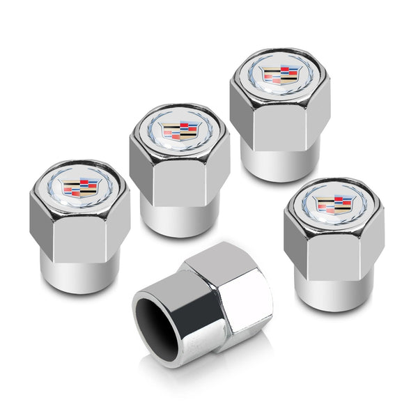 Cadillac Tire Stem Valve Caps Set (Chrome)