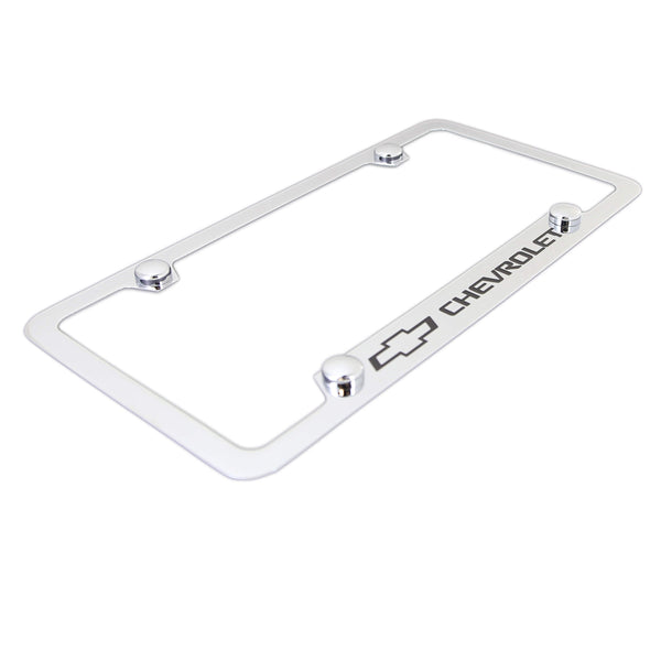 Chevy License Plate Frame With 4 Holes (Chrome)