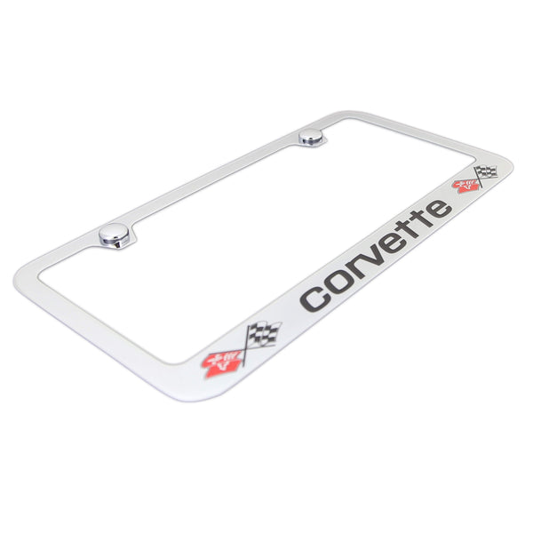 Corvette C3 Dual Logo License Plate Frame (Chrome)