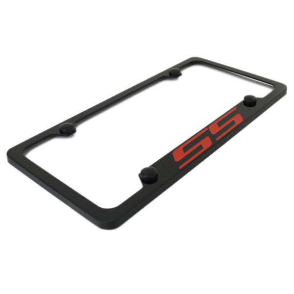 Chevy SS Red Logo License Plate Frame (Black)