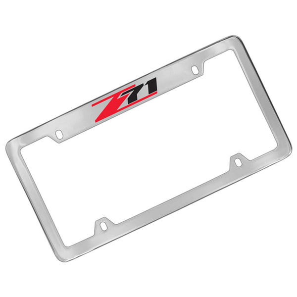 Chevy Z71 License Plate Frame With Holes 4 Holes (Chrome)