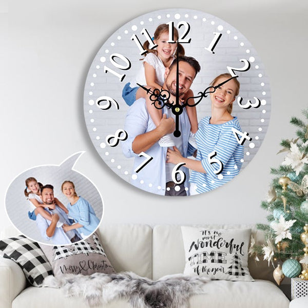 Custom Photo Wall Clock Round Clock For Home Keepsake Gift