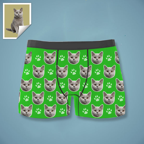 Custom Boxer with Photo Mens Underwear with Cat Face