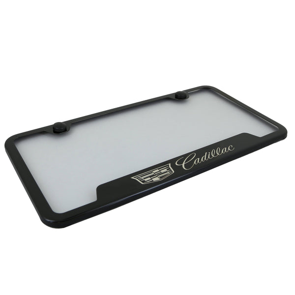 Cadillac New Logo Cut Out License Plate Frame (Black)