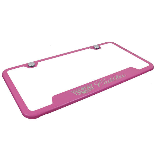 Cadillac New Logo Cut Out License Plate Frame (Pink)