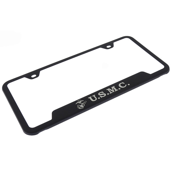 U.S.M.C. License Plate Frame (Matte Black)