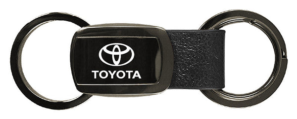 Toyota Double Valet Leather Key Fob (Gun Metal)