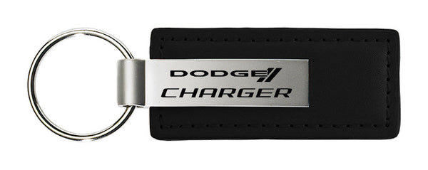 Dodge Charger Leather Keychain (Black)