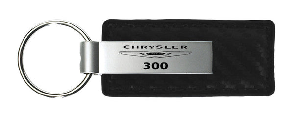 Chrysler 300 Carbon Fiber Leather Keychain (Black)