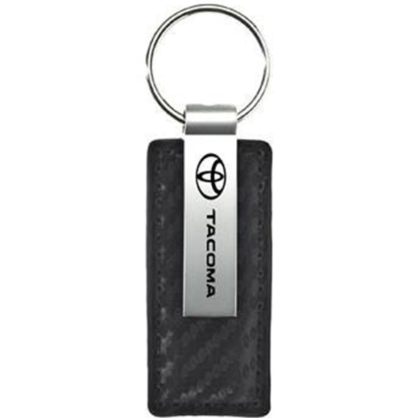 Toyota Tacoma Carbon Fiber Leather Keychain (Black)