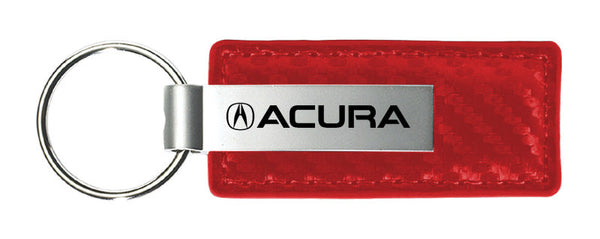 Acura Carbon Fiber Leather Keychain (Red)