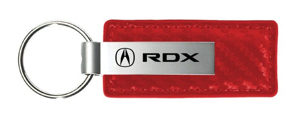 Acura RDX Carbon Fiber Leather Keychain (Red)