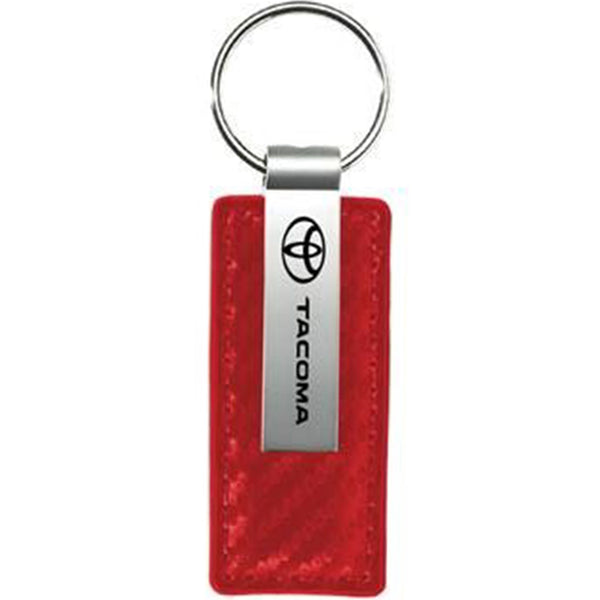 Toyota Tacoma Carbon Fiber Leather Keychain (Red)