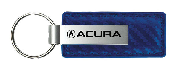 Acura Carbon Fiber Leather Keychain (Blue)