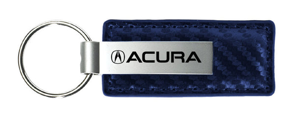 Acura Carbon Fiber Leather Keychain (Navy)