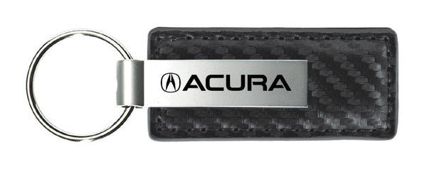 Acura Carbon Fiber Leather Keychain (Gunmetal)