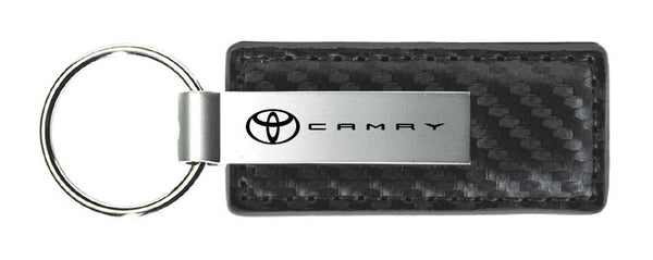 Toyota Camry Carbon Fiber Leather Keychain (Gunmetal)