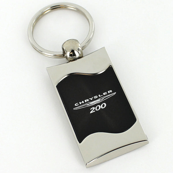 Chrysler 200 Spun Brushed Key Ring (Black)