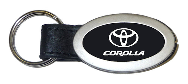 Toyota Corolla Oval Leather Key Chain (Black)