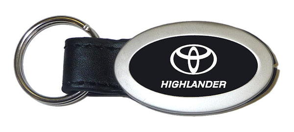 Toyota Highlander Oval Leather Key Chain (Black)