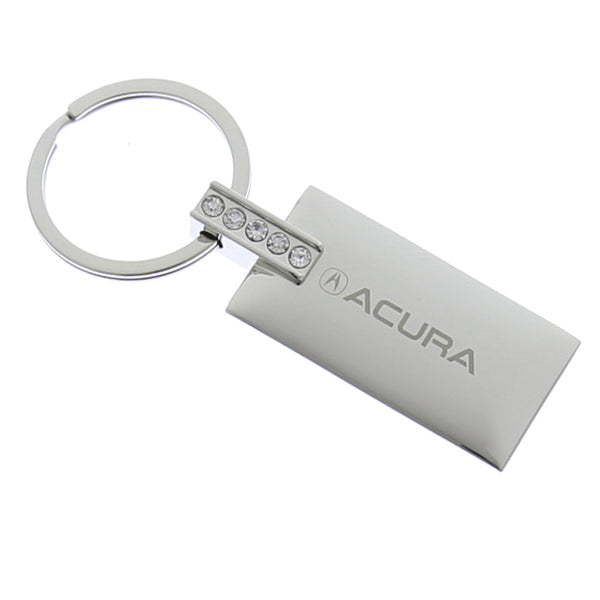 Acura Rectangular Crystal Diamond Keychain (Chrome)