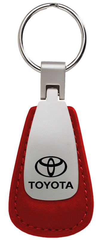 Toyota Leather Tear Drop Key Ring (Red)