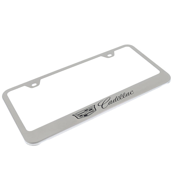 Cadillac New Logo License Plate Frame (Brushed Chrome)