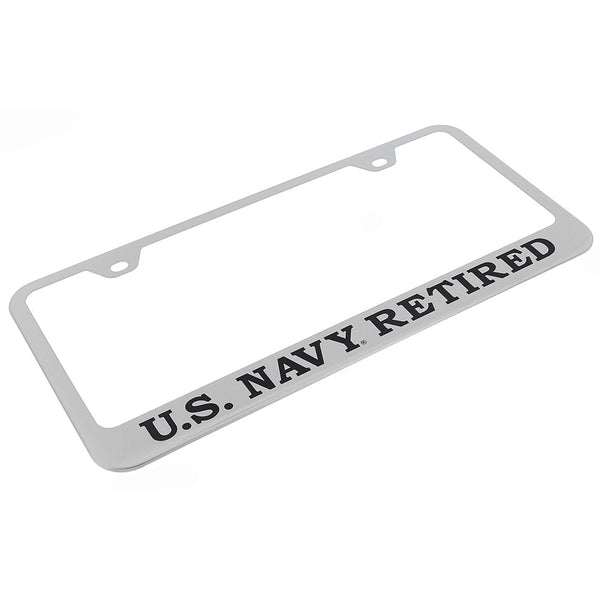 U.S. Navy Retired License Plate Frame (Chrome)