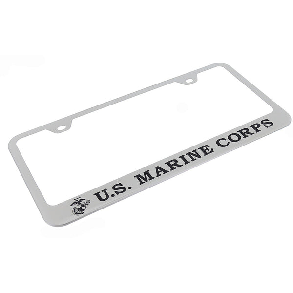 U.S.M.C Logo License Plate Frame (Chrome)