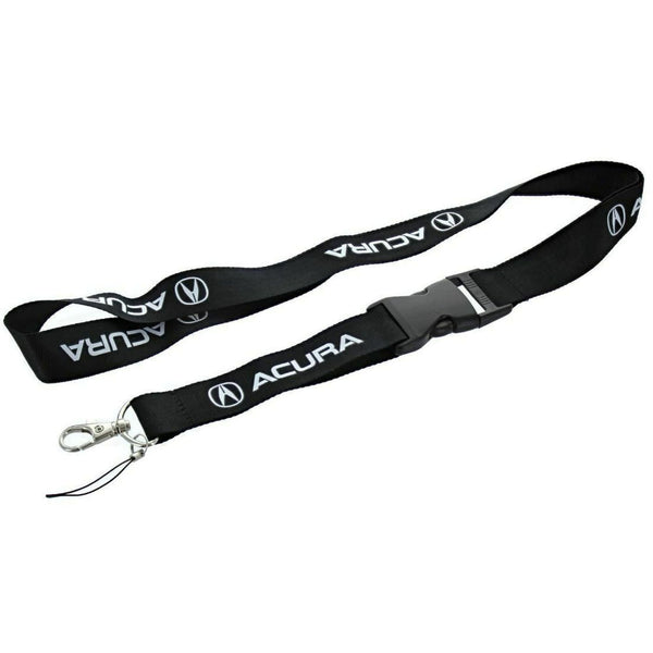 Acura Lanyard Keychain (White On Black)