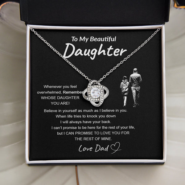 Daughter Believe In Yourself | Gift For Your Daughter From Dad | Love Knot Necklace