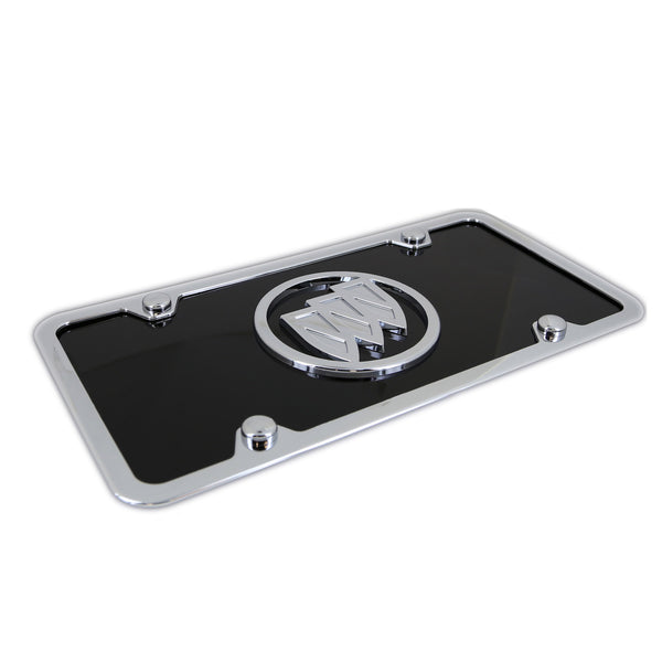 Buick Logo License Plate Kit (Chrome on Black)