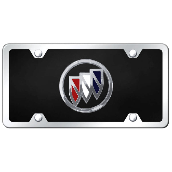 Buick Logo License Plate Kit (Tri Color on Black)