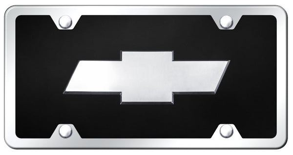 Chevrolet NEW Logo License Plate Kit (Chrome on Black)