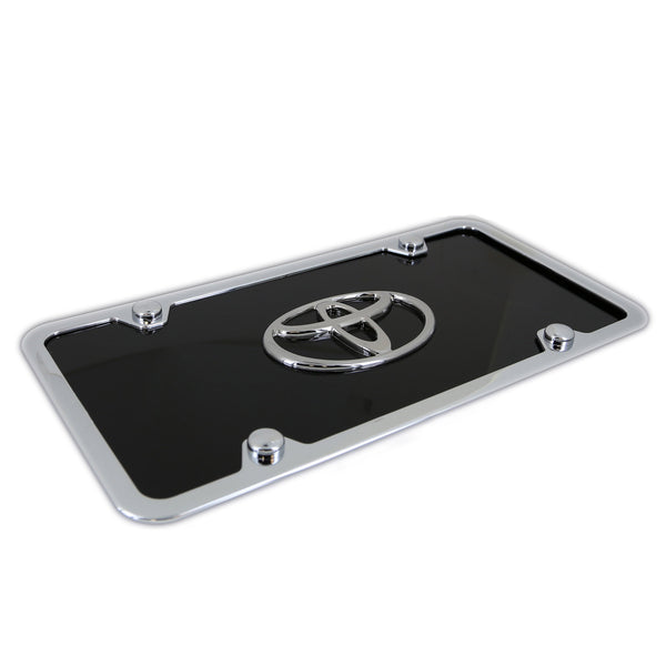 Toyota Logo License Plate Kit (Chrome on Black)