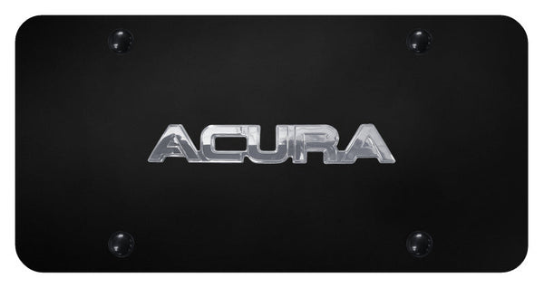 Acura Badge License Plate (Chrome on Black)