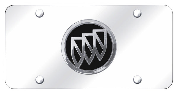 Buick Logo License Plate (Black on Chrome)