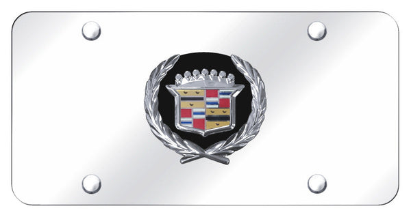 Cadillac Logo License Plate (Black On Chrome)