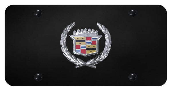 Cadillac Logo License Plate (Chrome on Black)