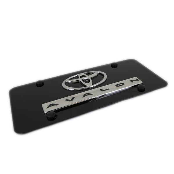 Toyota Dual Logo Avalon License Plate (Chrome on Black)