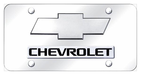 Chevy Dual New Logo License Plate (Chrome)