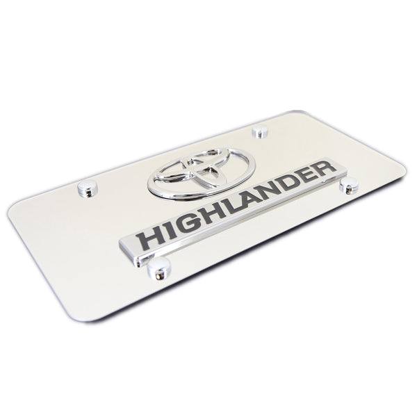 Toyota Dual Logo Highlander License Plate (Chrome)