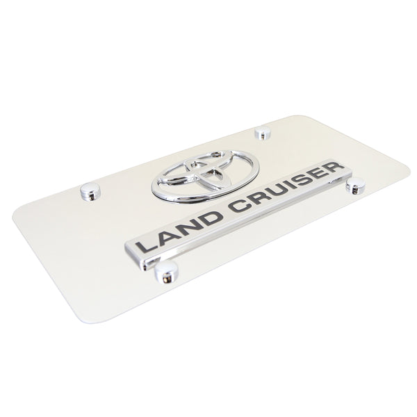 Toyota Dual Logo Land Cruiser License Plate (Chrome)