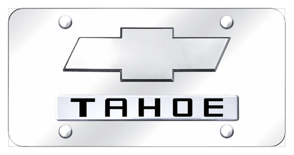 Chevy Dual New Logo Tahoe License Plate (Chrome)