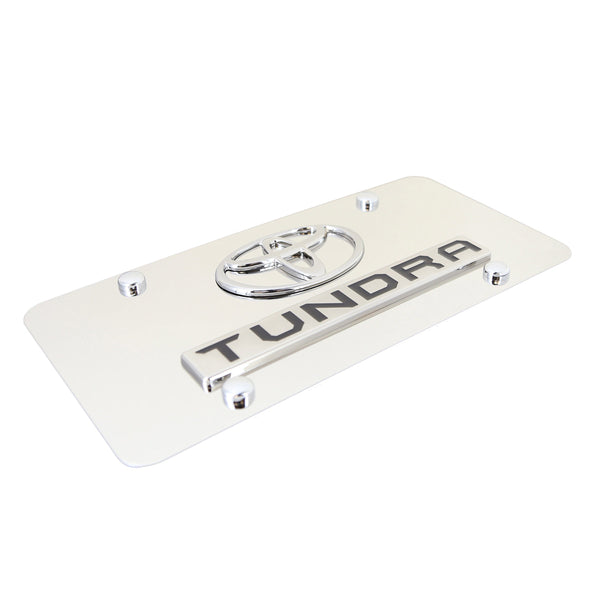 Toyota Dual Logo Tundra License Plate (Chrome)