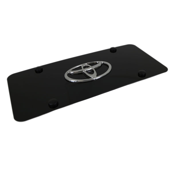 Toyota Logo License Plate (Chrome on Black)