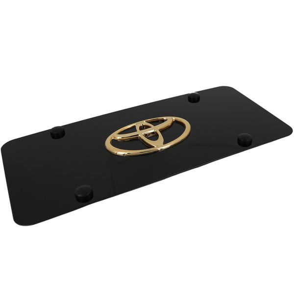 Toyota Logo License Plate (Gold on Black)