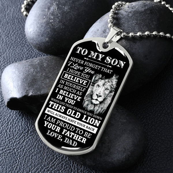 To My Son Dog Tag Necklace | Proud To Be Your Father | Best Gift For Son